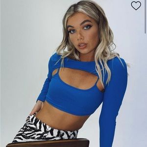 Princess Polly - ADAIR LONG SLEEVE TOP BLUE